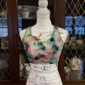 Adidas tie dyed athletic workout bra top
